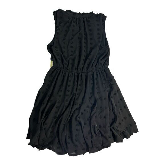 New Sweet Wanderer Dress Sz M Black Sheath Midi Fit Flare Pom Pom Polka Dot NWT - Picture 5 of 10